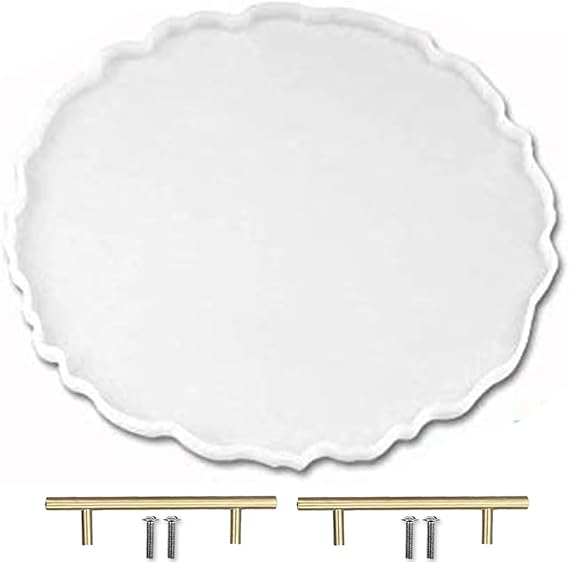 ResinWorld 13 inches Large Silicone Tray Mold, Big Geode Silicone Mold for Resin, Irregular Shaped Round Resin Geode Tray Molds for Making Resin Craft DIY Home Decoration