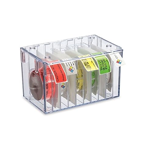 Stack-n-Connect Label Dispenser 10-Roll Includes 9 Dividers/Accommodates 500- and 1000-Label Rolls 8.25"W x 5.5"D x 5"H
