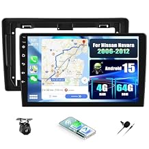 Car Radio for Nissan Navara 2006-2012 with Wireless CarPlay Android Auto,4G+64G Android 15 9" HD Touchscreen Nissan Navara Car Stereo with Mirror Link,WiFi/GPS Backup Camera,Bluetooth,FM/RDS,DSP