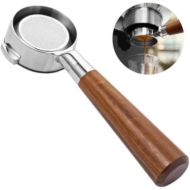 E61 GroupS 2.3 Portafilter, Wooden Handle Ergonomic, Stainless Steel Basket Filter With Compatible Flair 58, Ecm, Rocket, Sanremo, Synesso, Vbm, Gemilai, Wega, Milesto, Expobar, Profitec