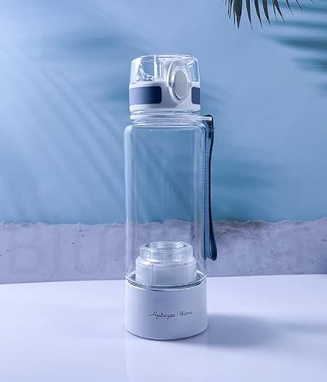 Hydrogen Water Generator Sports Style SPE & PEM, H2 up to 3000 ppb PEM Membrane & SPE Technology Ionizer Self- Cleaning Function - 380ml