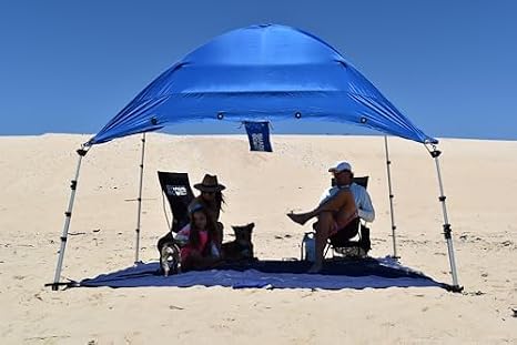 Basecamp Plus Beach Shade Sun Shelter | 9.5x6.5 Ft Beach Cabana, Portable Sun Shade Canopy, Outdoor Camping Canopy, Beach, Picnic, Backyard, Pool | Converts to Hammocks, Sand Anchors