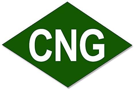 Green Diamond Shaped CNG Logo Sticker Decal (Compressed Natural Gas bio Fuel) Size: 3 x 5 inch