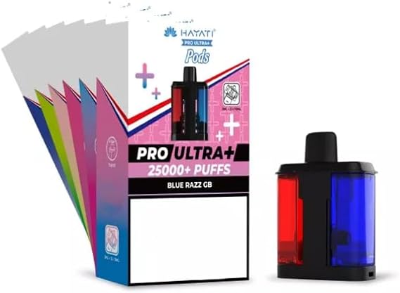Hayati Pro Ultra+ 25k Pod Refillable–25000 pods Long Lasting System Easy Install-Pack of 1 (Mr Blue)