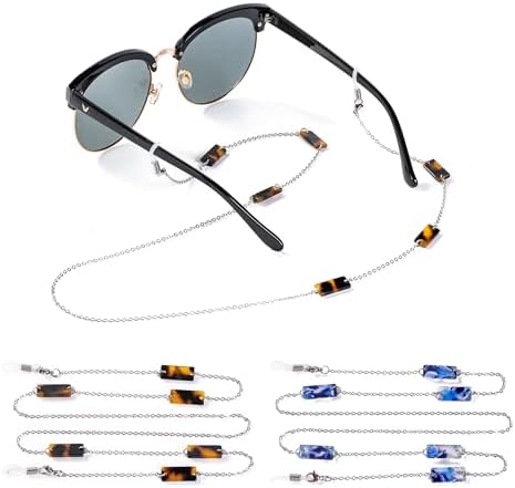 Josteve Chain Glasses Strap Sunglasses Holder, Women Chain Eyeglasses Strap, 2Pcs Lanyard Eye Glasses Holders Around Neck Men