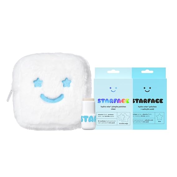 Starface Gift Set, Clear + Blue Patch (32 ct) + Vanilla Star Hydrating Balm
