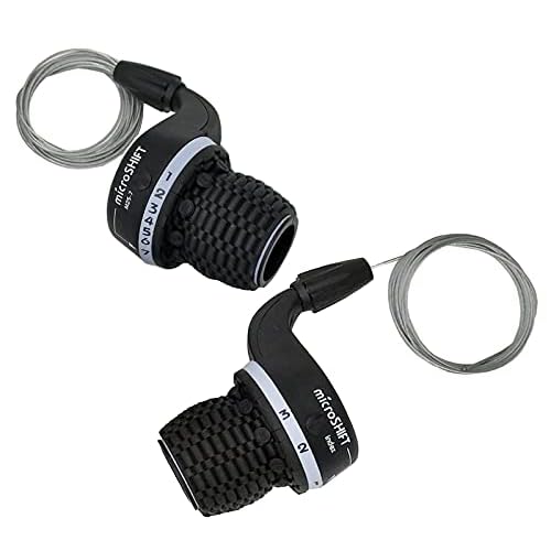 microSHIFT 3X7 Speed Compatible for Shimano Bicycle Twist Grip Shift Gear Shifters...,Black