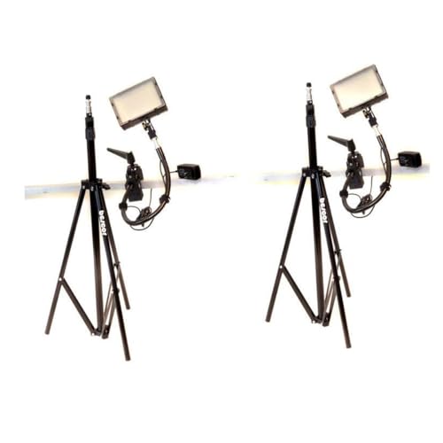 Bescor Grip-182K Gripper Gooseneck Bi-Color 2-Light Kit, Includes 2x FP-180 Dimmable LED Light, 2x Gooseneck Arm, 2x Gripper Clamp, 2x AC-180 Power Supply and 2x LS-180 Light Stand
