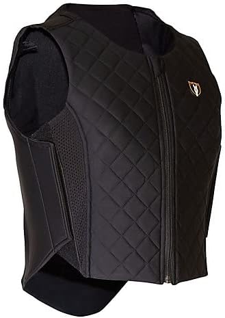 Tipperary Contour Flex Youth Equestrian Back Protector, Black Quilt, Medium | 4 Padding Layers Cover Neck to Base of Spine, Hook-and-Loop Side Panel Adjusts Fit, Moisture-Wicking Fabric, Spot-Clean Care