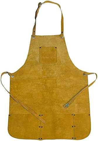 Leather Welding Apron adjustable straps, pockets