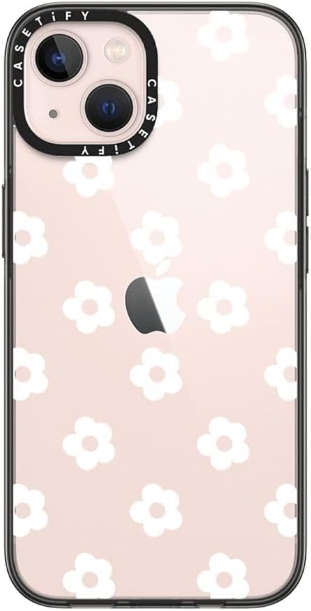 CASETiFY for iPhone 13 Case - Compact | Lightweight | 4ft. 2x Military Grade Drop Protection | Ditsy Daisies - White | Black