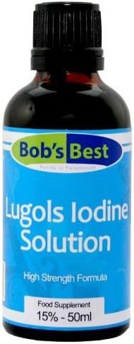 Lugol's Iodine Solution - 15% - 50ml - Essential Mineral Supplement & Topical Antiseptic High Strength Formula Alcohol Free No Additives Vegan & GMO Free