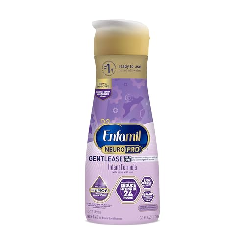Enfamil NeuroPro Gentlease Ready-to-Feed with Smaller Proteins for Easy Digestion, Brain Supporting DHA,Prebiotic,HuMO6 Blend,Baby Formula for easing Fussiness, Crying,Gas, Spit-up in 24hrs,32 Fl Oz