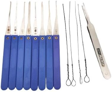 Omana 13-Piece Professional Lock Pick Set & Broken Key Extractor - Portable Locksmith Tool Kit with Thin, Flexible Alloy Steel Picks - Essential Emergency Door