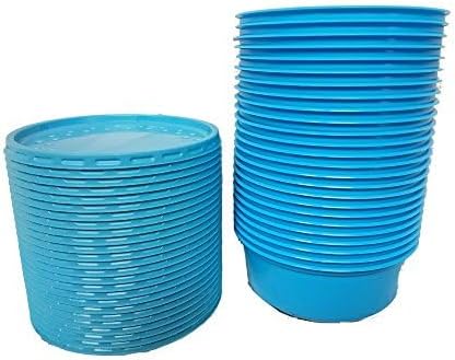 16 oz. Blue Plastic Bait Cup with Vented Lid. 250 Count