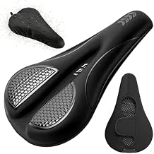 Bike Seat Cushion - Gel Padded Bike Seat Cover for Men & Women, Pressure Relief & Comfort, Extra Thick Bicycle Seat Cushion Fits for Exercise, Mountain, Road & Electric Bike Seats