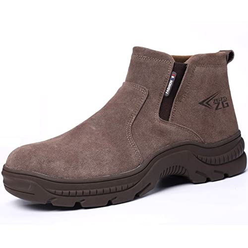 Steel Toe Shoes for Men Waterproof Lightweight Welding Shoes Safety Shoes Slip-on Puncture Proof Work Boots