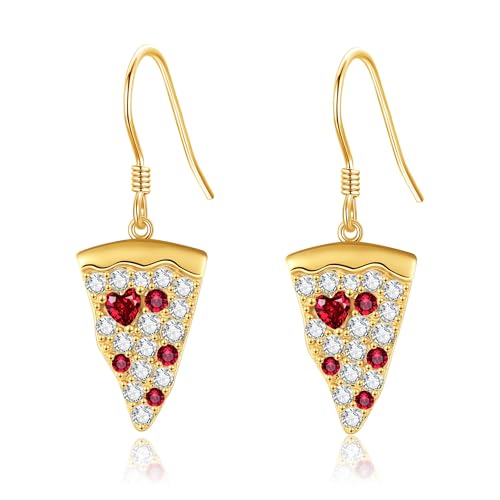 Food Earrings Dangle S925 Sterling Silver CheeseCornMargaritaPizza Earrings Dangling Funny Jewelry Gifts For Women Lover Mother