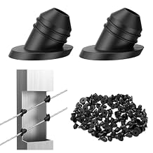 CKE 200 Pack 30 Degree Replaceable Cable Railing Rubber Grommets for 1/8" 5/32" 3/16" Cables for Metal Cable Railing Posts, Cable Railing Kit Protector Sleeve Grommet, Cable Protective Sleeves, BCR30