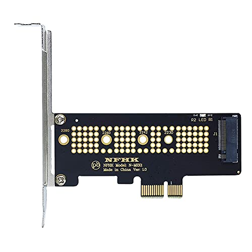 NVMe PCIe M.2 NGFF SSD to PCIe X1 PCIe X1 to M.2 Card Support 2230 2242 2260 2280 Size NVMe M.2 SSD, black