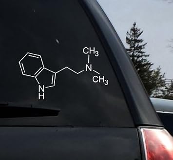 DMT Dimethyltryptamine Molecule Molecular Model - 10" White Vinyl Decal Sticker Car Macbook Laptop