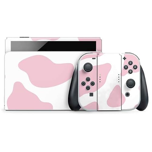 Skinit Decal Gaming Skin Compatible with Nintendo Switch OLED 2021 - Pink Cow Print Design
