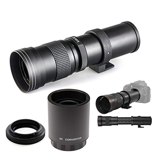420-800mm840-1600mm f8-16 Manual Telephoto Lens for Nikon D5, DF, D4, D810, D800, D750, D610, D500, D7500, D7200, D7100, D5600, D5500, D5300, D5200, D5100, D3500, D3400, D3300, D3200, DSLR Cameras