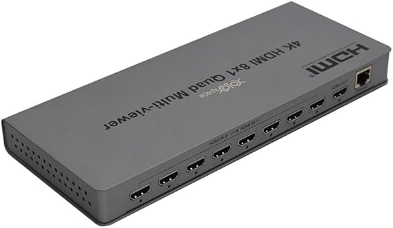 QV801 8x1 4K 60HZ HDMI Quad Multi-viewer Screen Divider 8 HDMI Screen Splitter with Seamless Switching