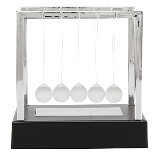 Newtons Cradle Pendulum with 5 Balls, Luminous Newtons Cradle, Swinging Balls Stress Relief Desk Decoration for Mini and Adults, Perpetual Motion Desk Toy for Home, Office