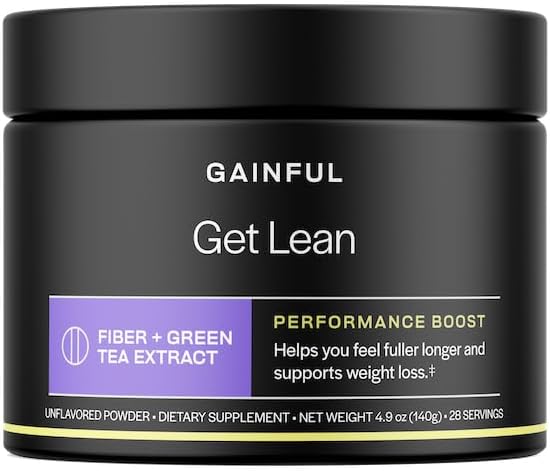 Gainful Fiber Supplement Powder, Green Tea Extract, Unflavored, 28 Servings