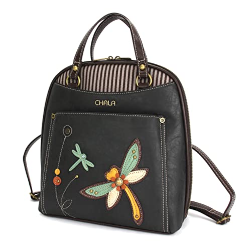 CHALA Group Handbags Multi-Color Convertible Mini Backpack Purse 870 Dragonfly_ BLACK