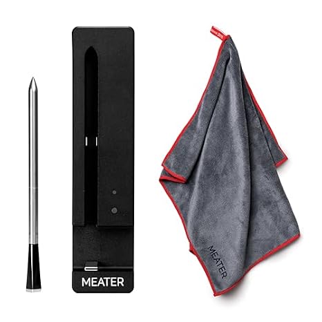 MEATER SE Wireless Thermometer Bundle w/Microfiber Towel, Black, 165ft