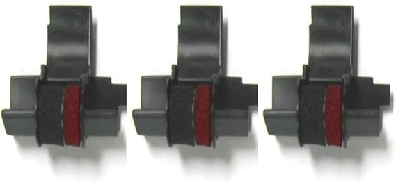 Calculator Ink Roller Replaces IR40T CP13 EA772R Black/Red, 3 Pack