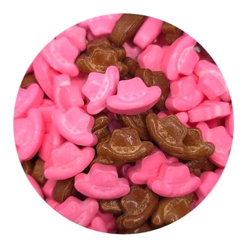 NCS Pink and Brown Cowboy or Cowgirl Hat Edible Candy Sprinkles, 8 ounces