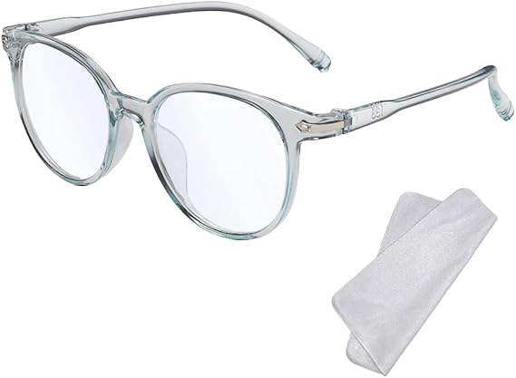 Blue Light Blocking Glasses - Fashion Oval Transparent Frame Reading Glasses Blue Light Eyeglasses Lightweight Anti Eyestrain Computer Gaming Eyewear Unisex
