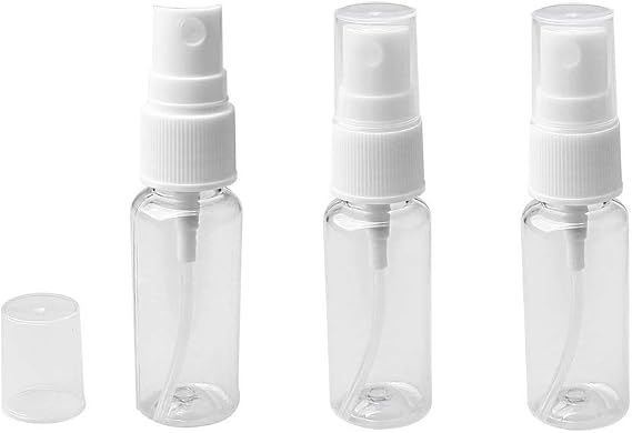 kuou 3 Pack 20ML Spray Bottle Set, Clear Refillable Travel Size