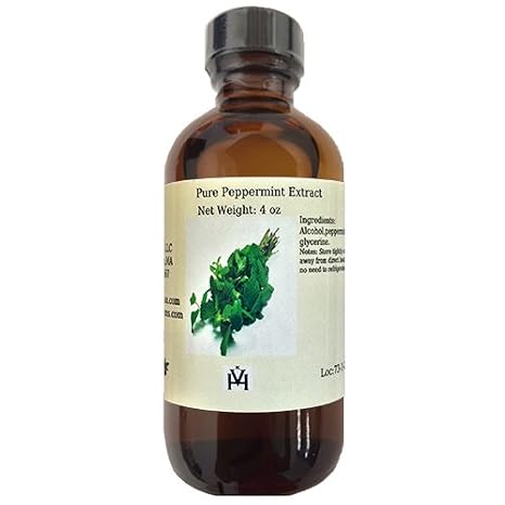 Peppermint Oil Extract - Beverages - Fillings - Frosting - Water Soluble - Non-GMO - Gluten Free - Kosher - Vegan - 4 ounces