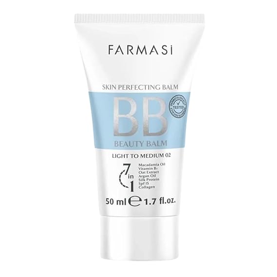 Farmasi BB Cream, SPF 15 Tinted Moisturizer Face Makeup, 02 Light to Medium | Matte Finish, Buildable Coverage, Lightweight Feel, Blendable Texture, Natural-Looking Daily Base for Medium-Deep Tones v2