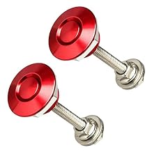kingsea Quick Latch Hood Pins, Release Latch Lock Clip Push Button Bonnet Kit 1.25in/32mm Diameter Universal for Car Bumper Hood License Plate (Red, 2 Pack)