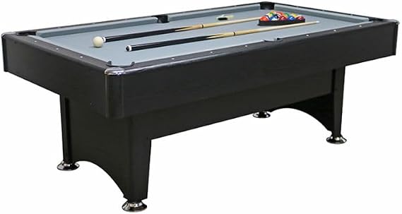7ft Black Pool Table with Auto Ball Return – Indoor Billiards Table with Accessories and Cloth Colour Options