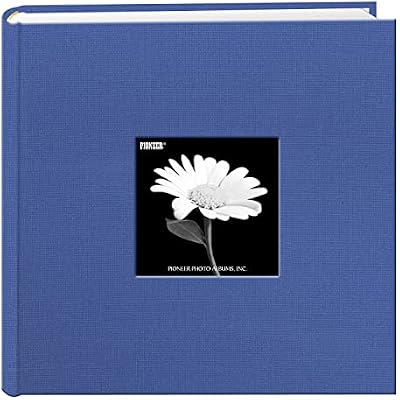 Fabric Frame Cover Photo Album 200 Pockets Hold 4x6 Photos, Sky Blue