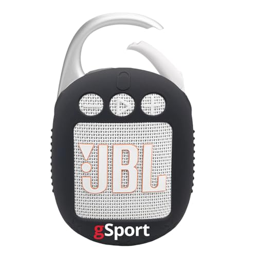 JBL Clip 5 Ultra Portable Bluetooth Speaker with gSport Silicone Sleeve White