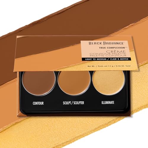 Black Radiance True Complexion Creme Contour Palette, Defines, Sculpts, Highlights Light to Medium