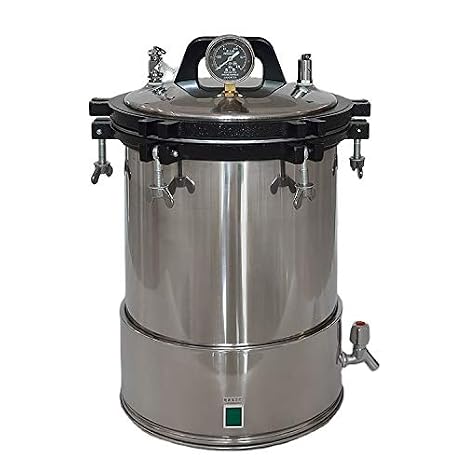 18L/24L Portable Stainless Steel High Pressure Autocalve Electric Heating Steam Sterilizer (18L)
