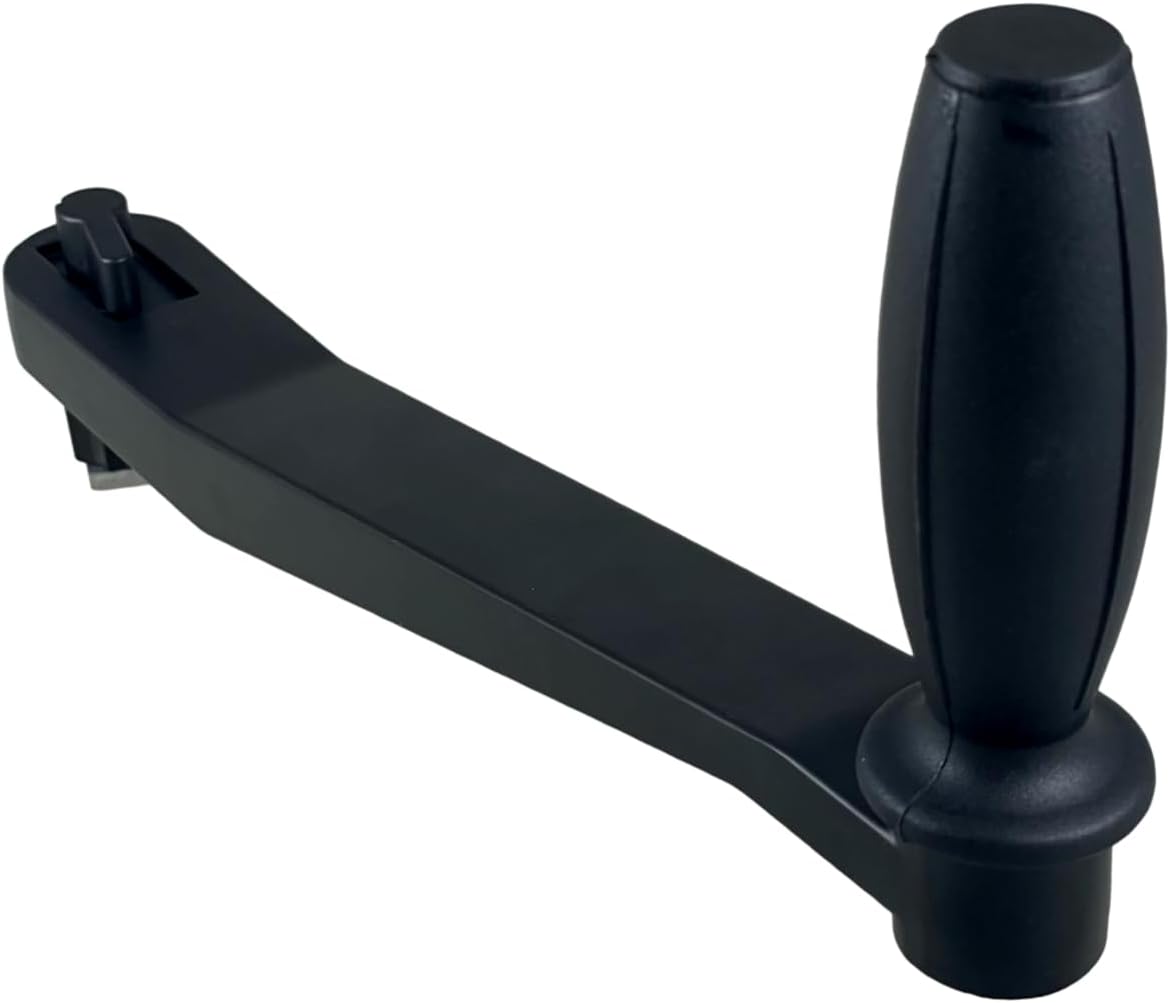 Pactrade Marine 10 Length Locking Winch Handle Black Aluminum Alloy Comfortable Plastic Low Friction Ball Bearing Grip Lock-in Star Shaped Socket Style