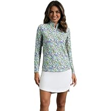IBKUL UPF 50+ Sun Protection, Icefil Cooling, Moisture-Wicking Sonia Long Sleeve Mock Neck Top