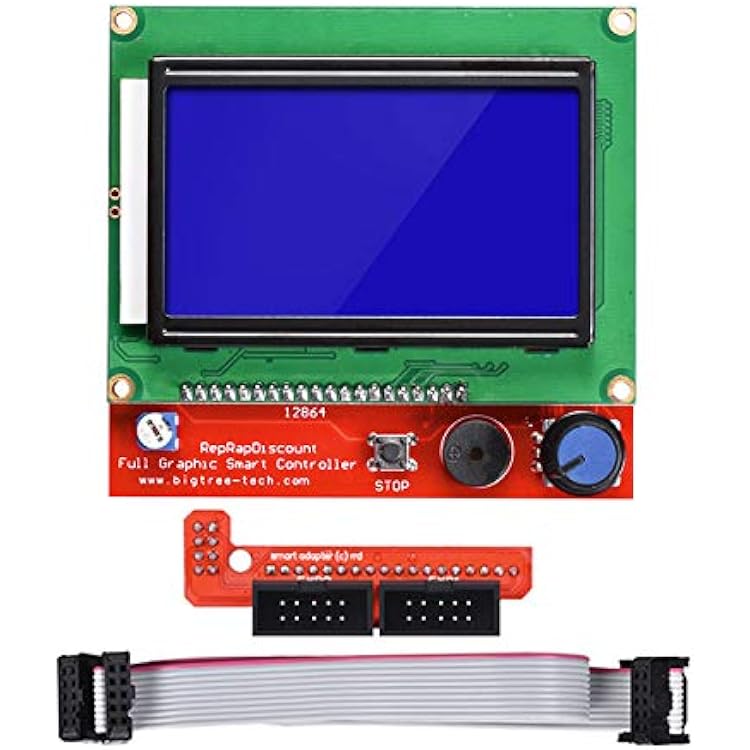 HiLetgo 3D Printer Reprap Smart Controller 12864 LCD Display with Smart Controller Board for 3D Printer RAMPS 1.4 Reprap Mendel Prusa for Arduino 128x64 LCD Blue Color