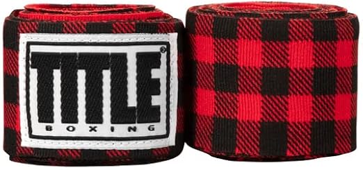 Title Boxing Mexican Style 180" Handwraps Red Plaid Print - Hand Wraps for Boxing Gloves, Boxing Hand Wraps, Boxing Wraps for Men and Women, Kickboxing, MMA, Taekwondo, Karate Equipment, Wrist Wraps