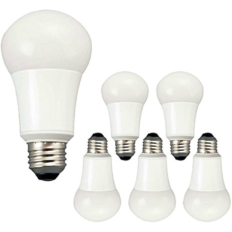 TCP 9W LED Light Bulbs 60 Watt Equivalent, A19 - E26, Medium Screw Base, Non-Dimmable, Soft White 2700K Pack of 6