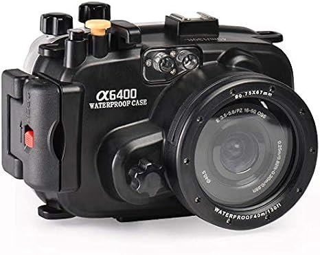 Sea Frogs 130ft/40m Underwater Camera Housing Waterproof Diving Case for Sony A6400 with 16-50mm Lens (Housing + Red Filter)